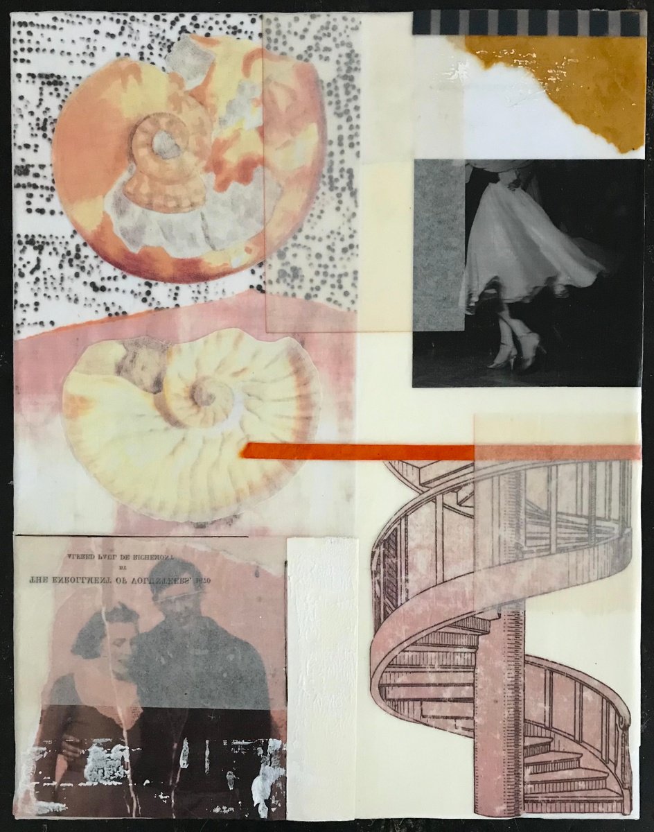 Abstract Collage By Kim Triedman, 13 X 15", Lost In Translation, Original Artwork