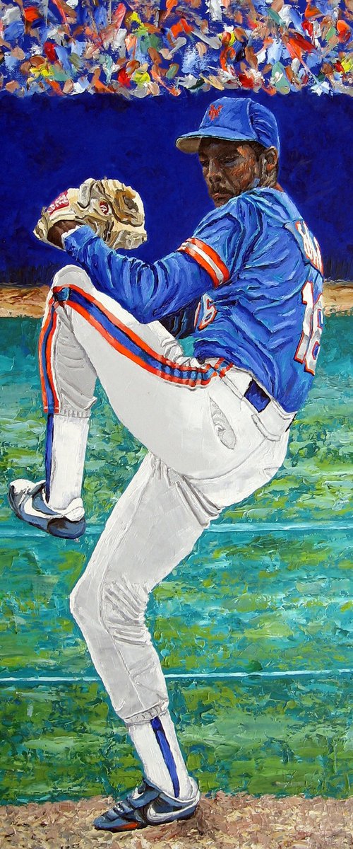 New York Mets Pitcher - 1986 Mets by Mike  Rabe