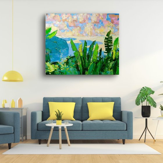 LANDSCAPE WITH BANANA LEAVES