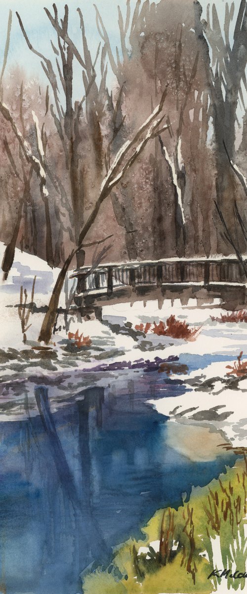 Bridge with Creek Reflection by katie mccollow