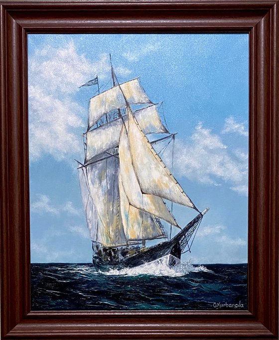 Tall ship on the ocean