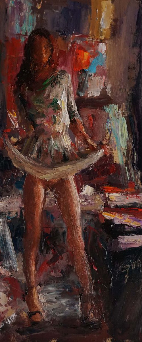Lifting her dress by Manuel Leonardi