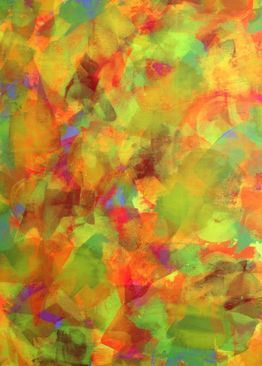 Expressive Abstract Acrylic Painting By Salana Art / Svetlana Samovarova, 20 X 28", Spring Sounds Iii, Original Artwork