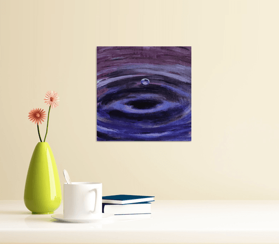 Acrylic painting Blue drop