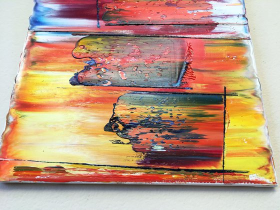 "Ride Into The Sunset" - FREE USA SHIPPING - Original PMS Oil Painting On Canvas - 16 x 20 inches