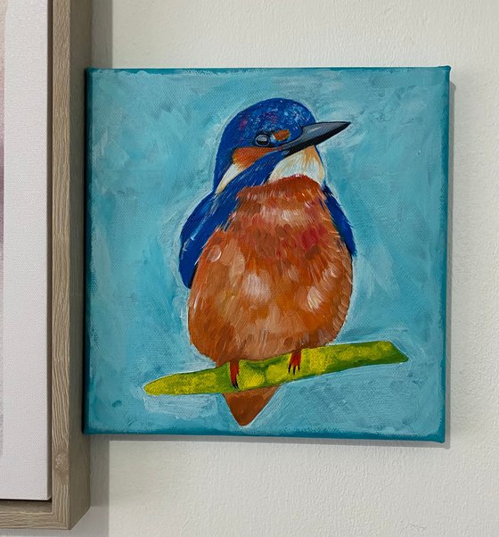 Kingfisher acrylic painting
