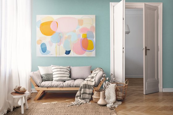 Pale pink and mango orange