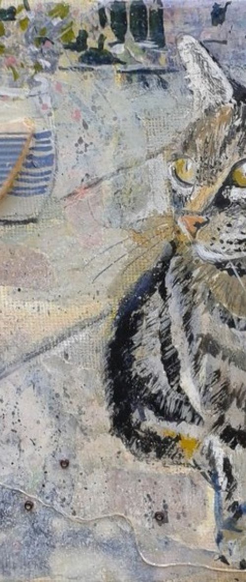 Cat with pots by Fiona Plaisted