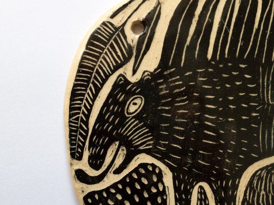 Ceramic panel Beast 19 x 14 0.5 cm