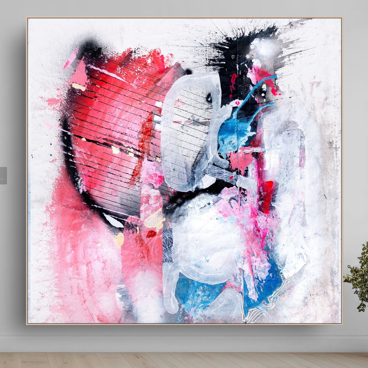 Organic Abstract Acrylic Painting By Adriano Ribeiro, 20 X 20, First On Mars, Original Artwork