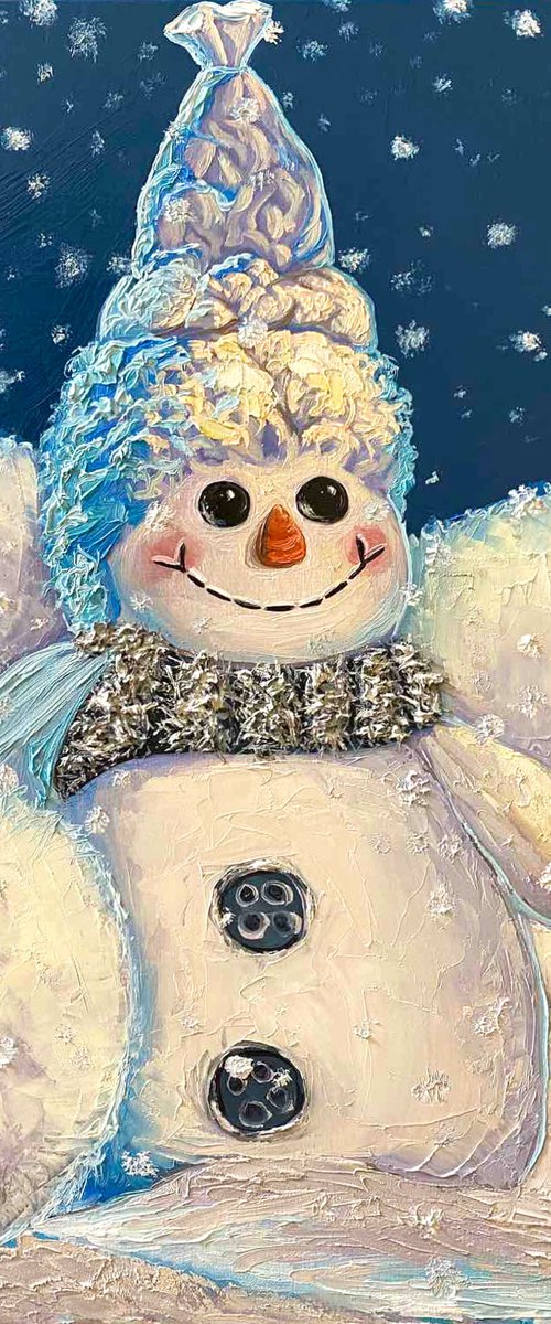 Cute little Snowman by Elena Adele Dmitrenko