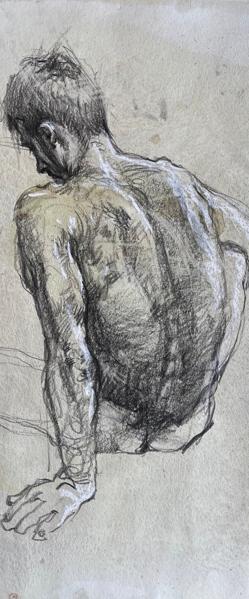 Sketch portrays a male figure by Samira Yanushkova