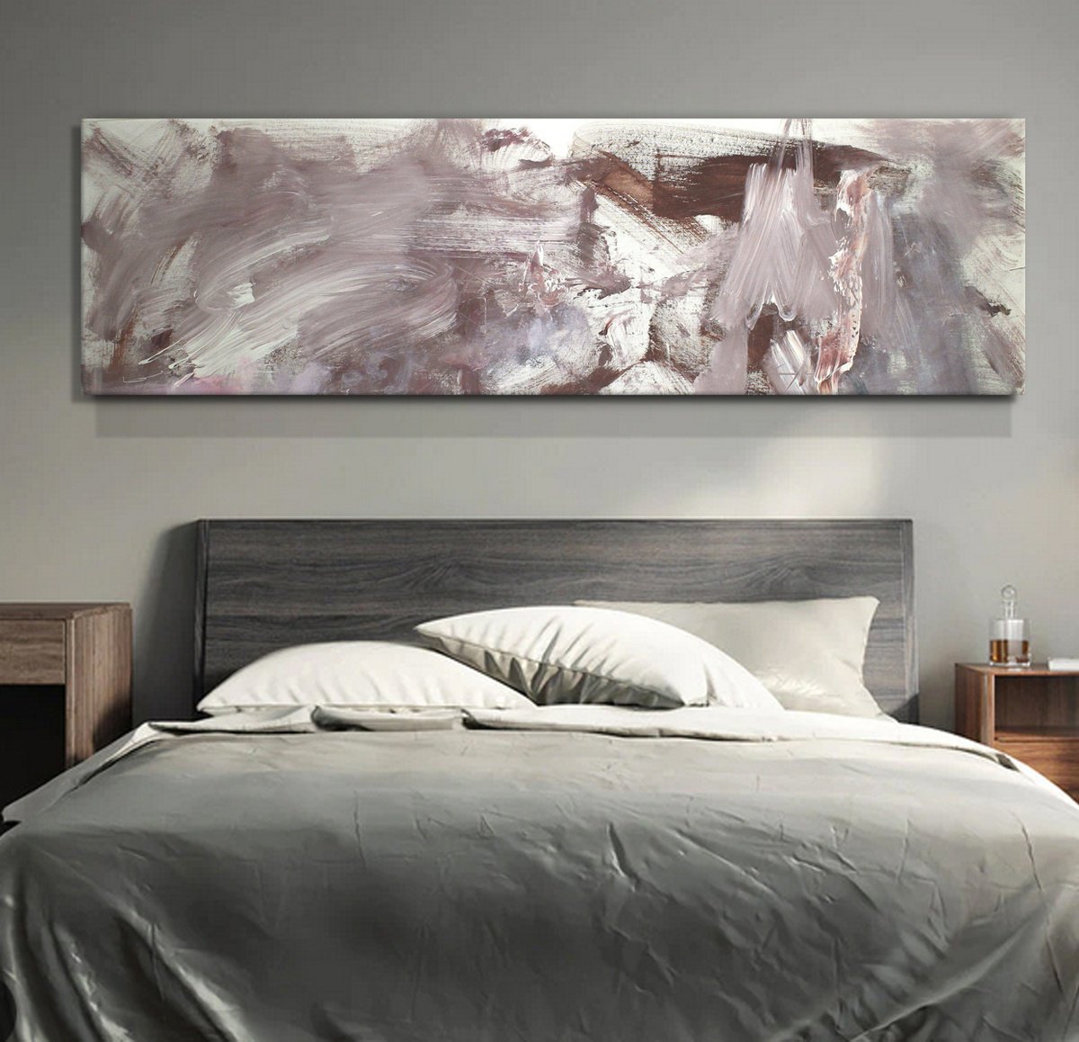 Abstract Oil Painting By Hugh Abernethy, 64 X 19, Pottop, Original Artwork