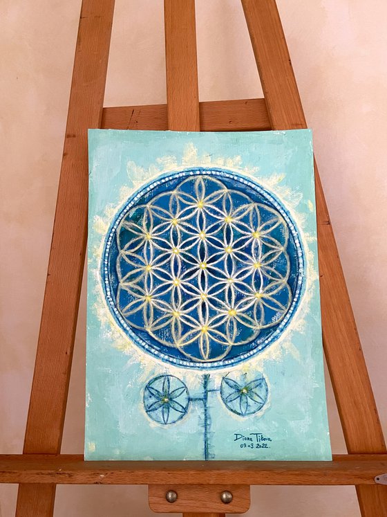 Turquoise Flower of Life