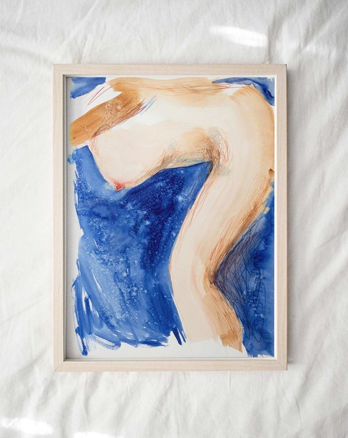 'Blue Skies', figure painting by Eve Devore
