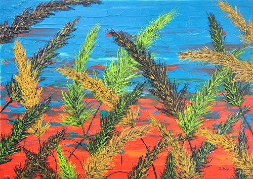 Grass And Turquoise Sky by Daniel Urbaník