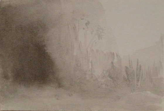 Misty Landscape, 18x12 cm