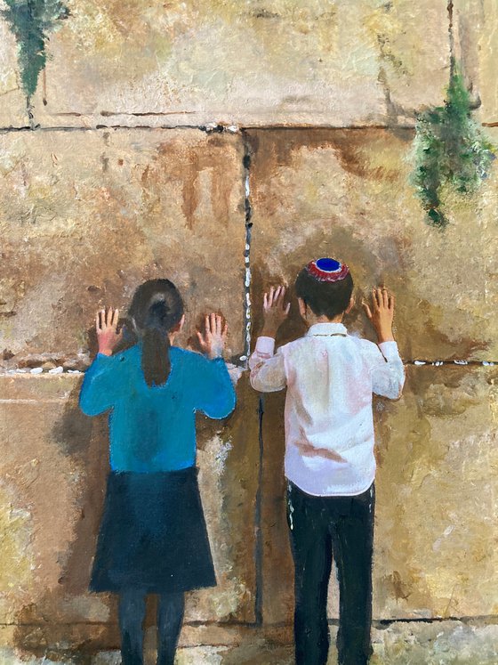 Children at the Western Wall
