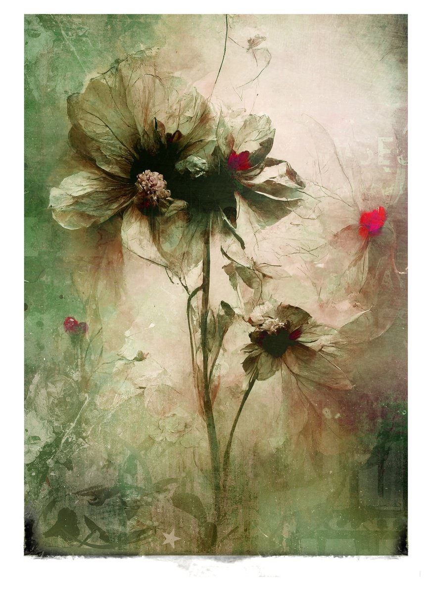 Botanical Painting By Teis Albers, 31 X 43", Bold Trust, Original Artwork