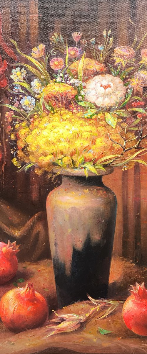Pomegranates and Wildflowers by Samvel Atasunc