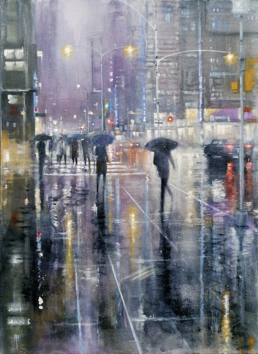 City Downpour, New York by Alan Harris