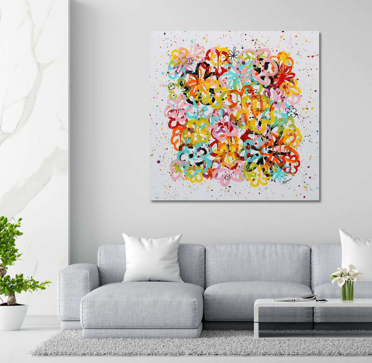 Flowers Pop 3 By Isabelle Pelletane, 31 X 31, Artwork For Sale On Artfinder