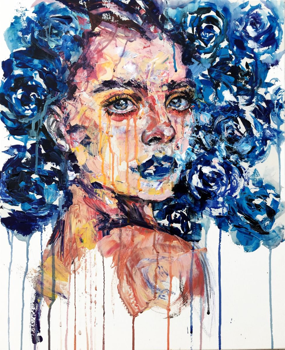 The Blue Rose Acrylic painting by Doriana Popa | Artfinder