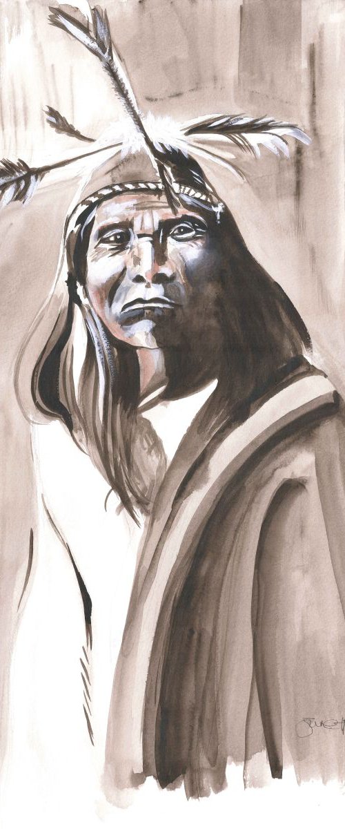 Whitchita Man, Native American. by June Holman