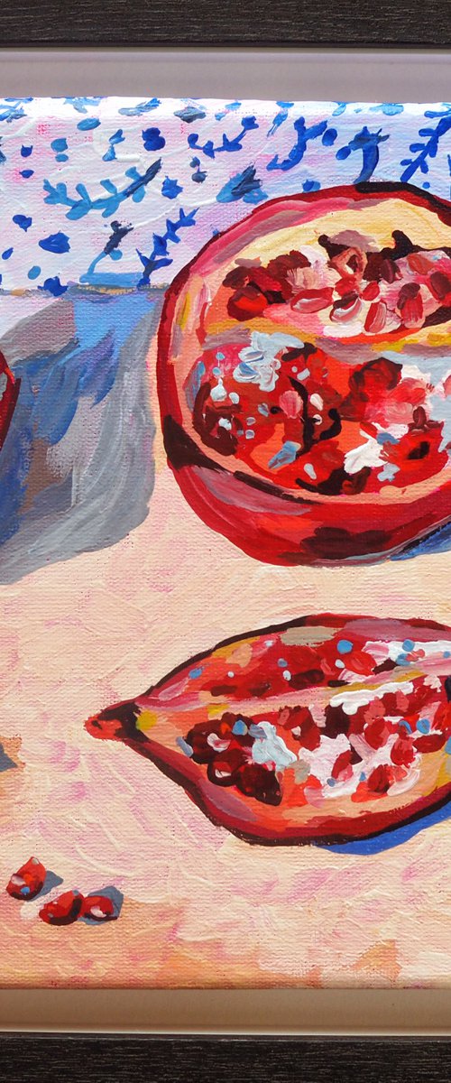 Still life with pomegranates by Delnara El