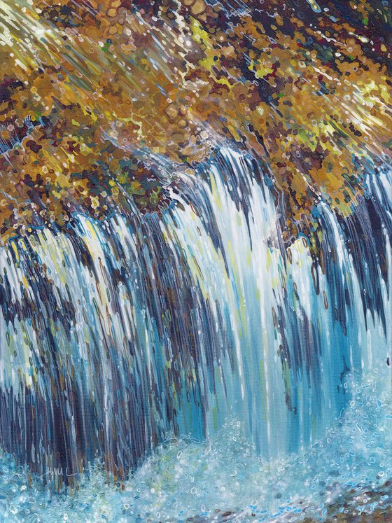 Biltmore Kingdom River Waterfall 36 x 48 Framed by Juul