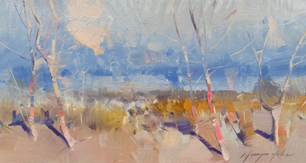 Birches By Vahe Yeremyan, 19 X 11, Artwork For Sale On Artfinder