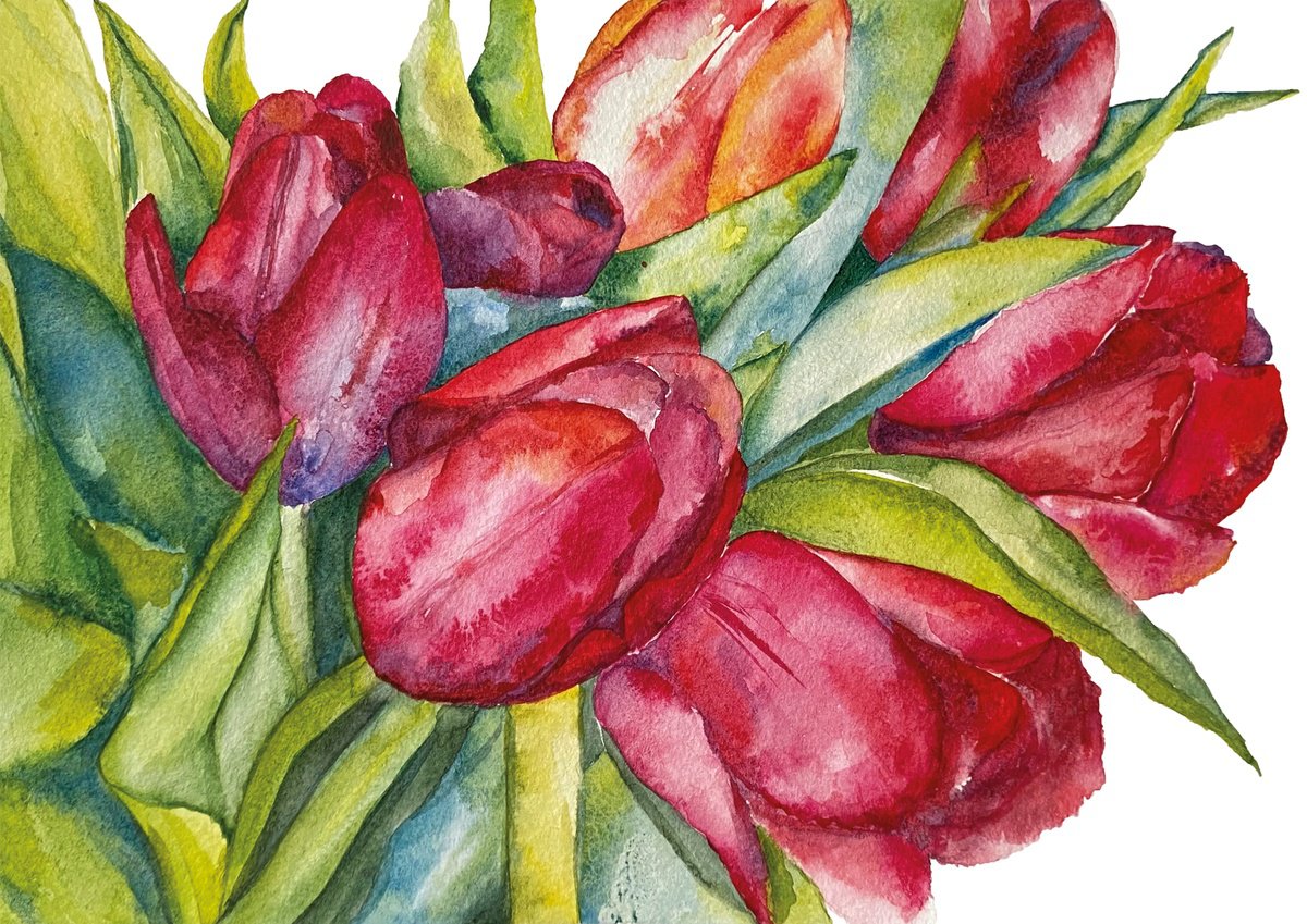 Impressionistic Botanical Watercolour By Anna Lyashenko, 11 X 8, Botanical No.2, Original Artwork