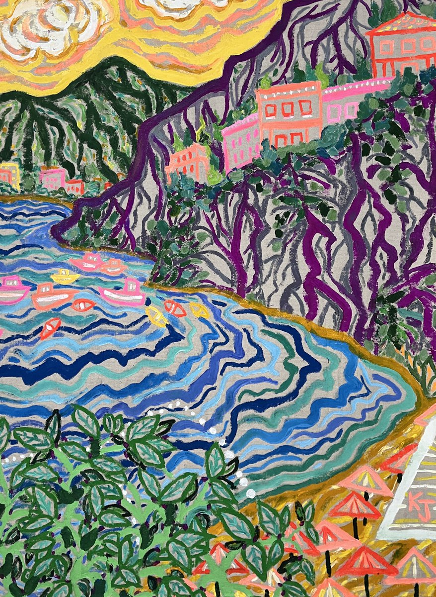 Expressive Landscape Acrylic Painting By Katie Jurkiewicz, 36 X 48", Cap-D