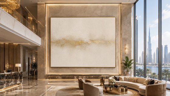 Abstract Silence Between Beige and Gold