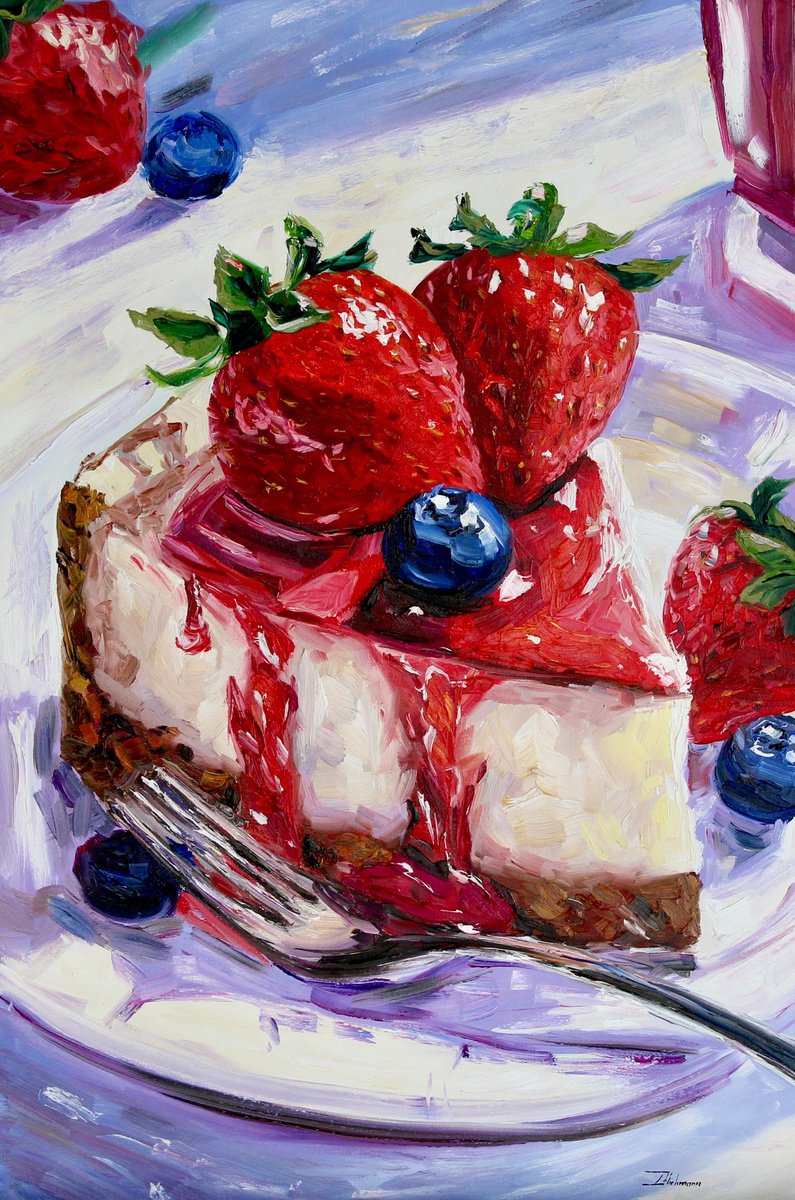 Strawberry Cheesecake By Liza Illichmann, 16 X 24, Artwork For Sale On Artfinder