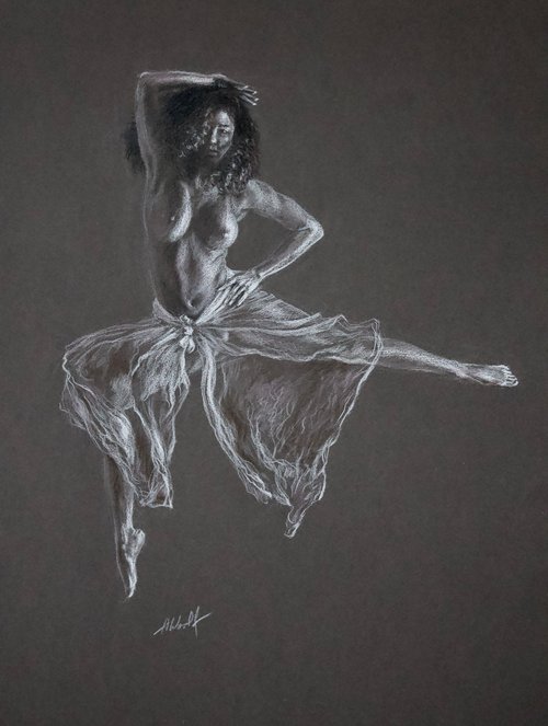 Flying Topless Dancer by Anatol Woolf