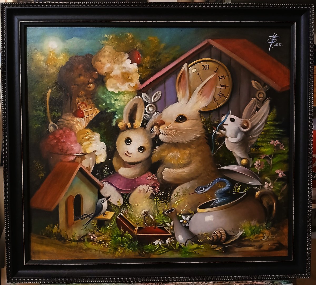 Surrealistic Oil Painting , The Engagement Ring For My Rag Girl By Valentina Toma