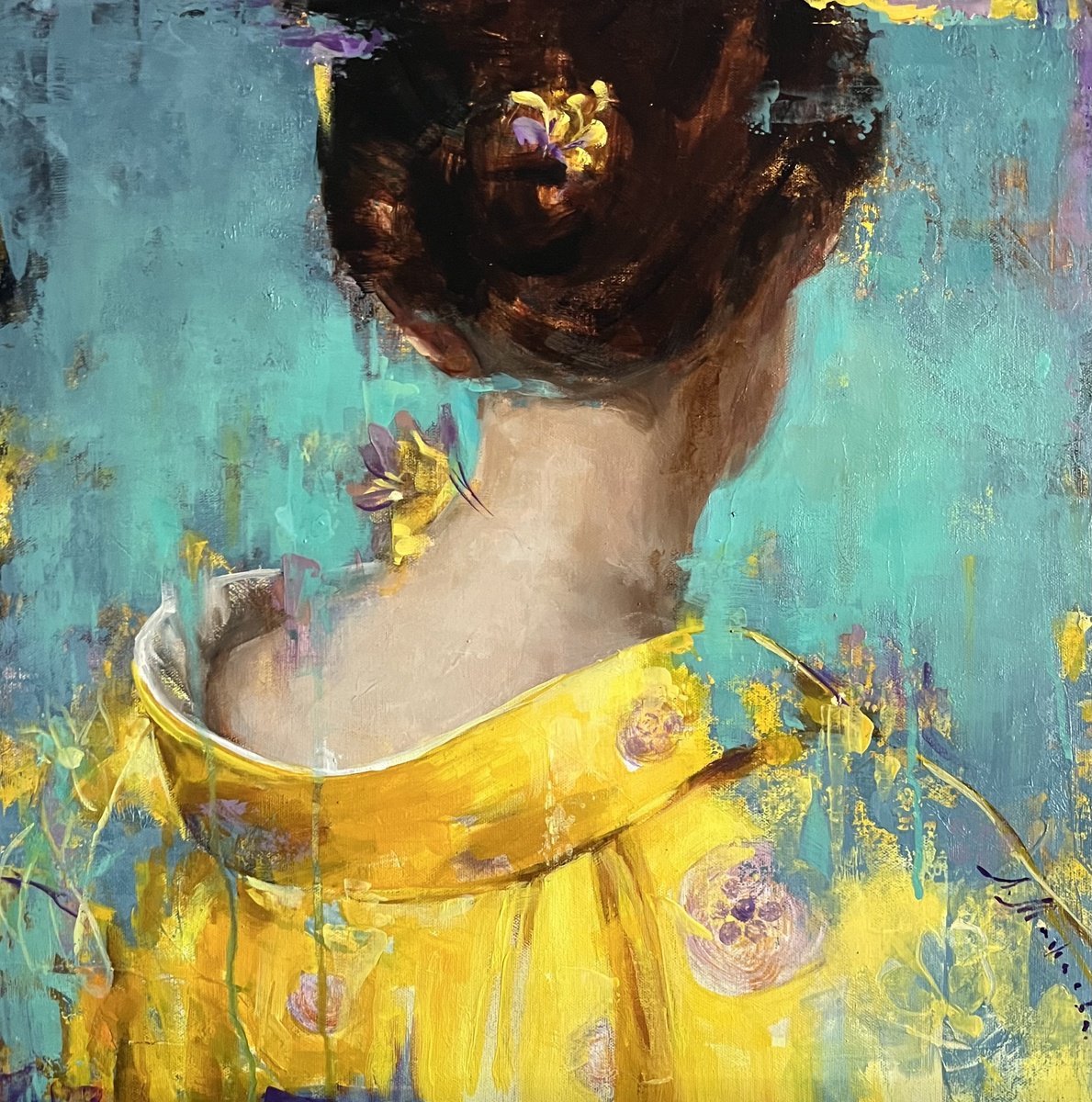 TURQUOISE YELLOW - KIMONO by Elena Mashajeva-Agraphiotis