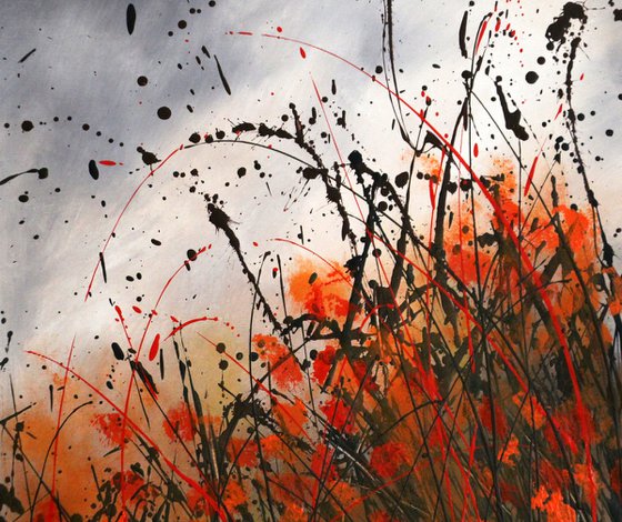 Torn #1 -  Original abstract floral landscape