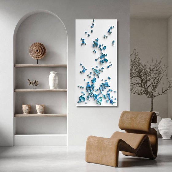 Whimsical Impermanence, blue #2 (24"x48")