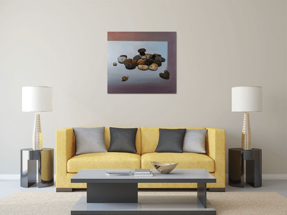 "Snail and stones"  Large Oil Painting