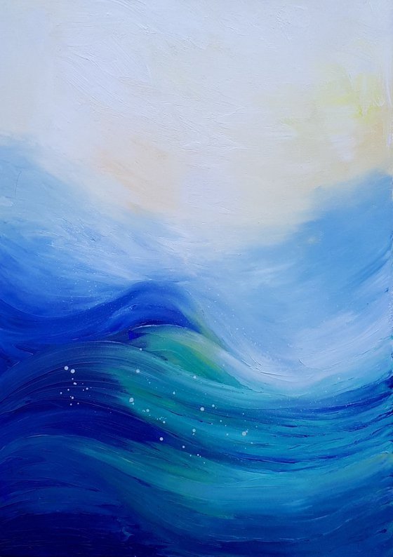 Turquoise wave (50x70cm)