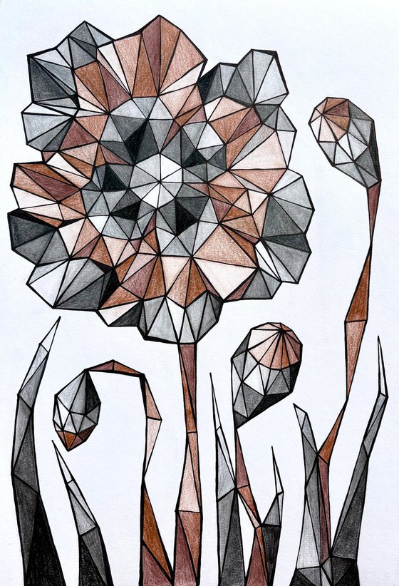 TERRACOTTA POPPY IN CALM FIELD