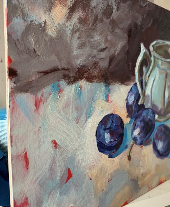 Still  life with plums.