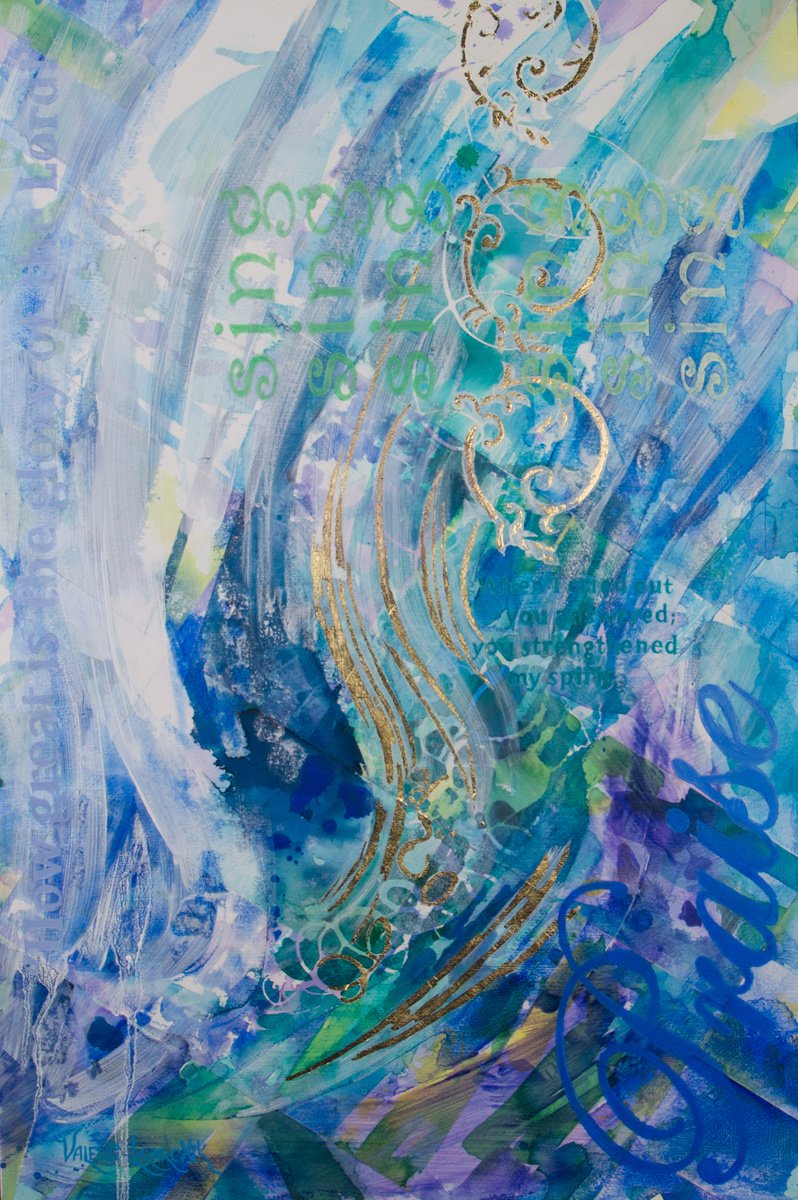 Psalm 138, 20 wide x 30 high by Gina Valenti-Lazarchik
