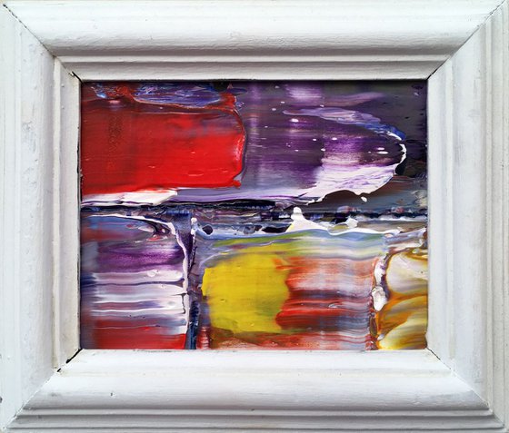 "Bulletproof" - FREE USA SHIPPING -  Original PMS Micro Painting On Glass, Framed - 7 x 6 inches