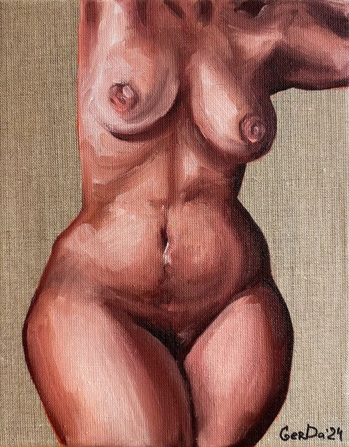 Nudity - Naked Female Figure Erotic Woman Painting by Daria Gerasimova