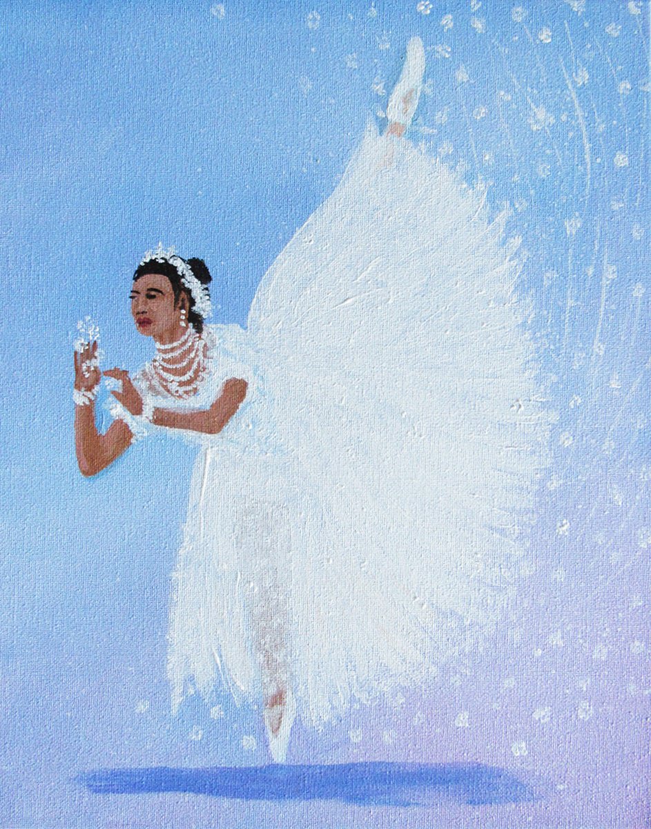 Impressionistic Portrait Acrylic Painting By William F. Adams, 11 X 14", Holy Dance Of The Daffodils !, Original Artwork