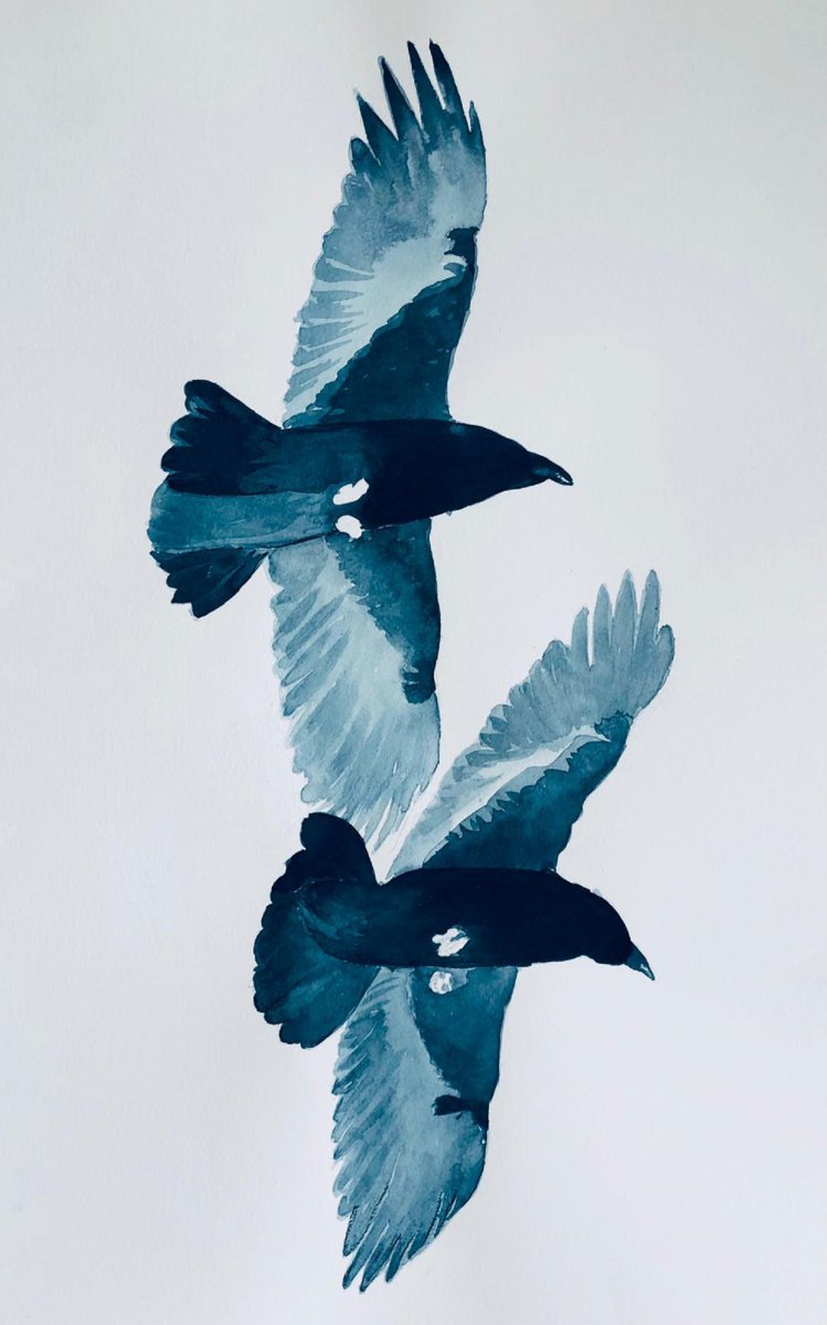 Expressive Animal Ink Drawing By Shabs Beigh, 23 X 33", Flight 9, Original Artwork