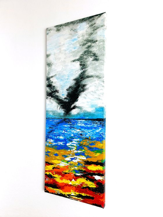 Burning seascape